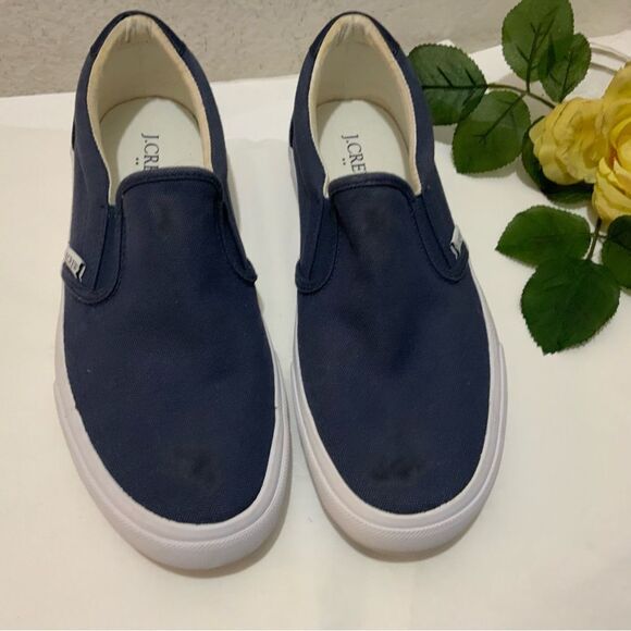 J. Crew Crewcuts Canvas fancy blue  Slip On Sneakers women’s Size10 - Picture 3 of 9
